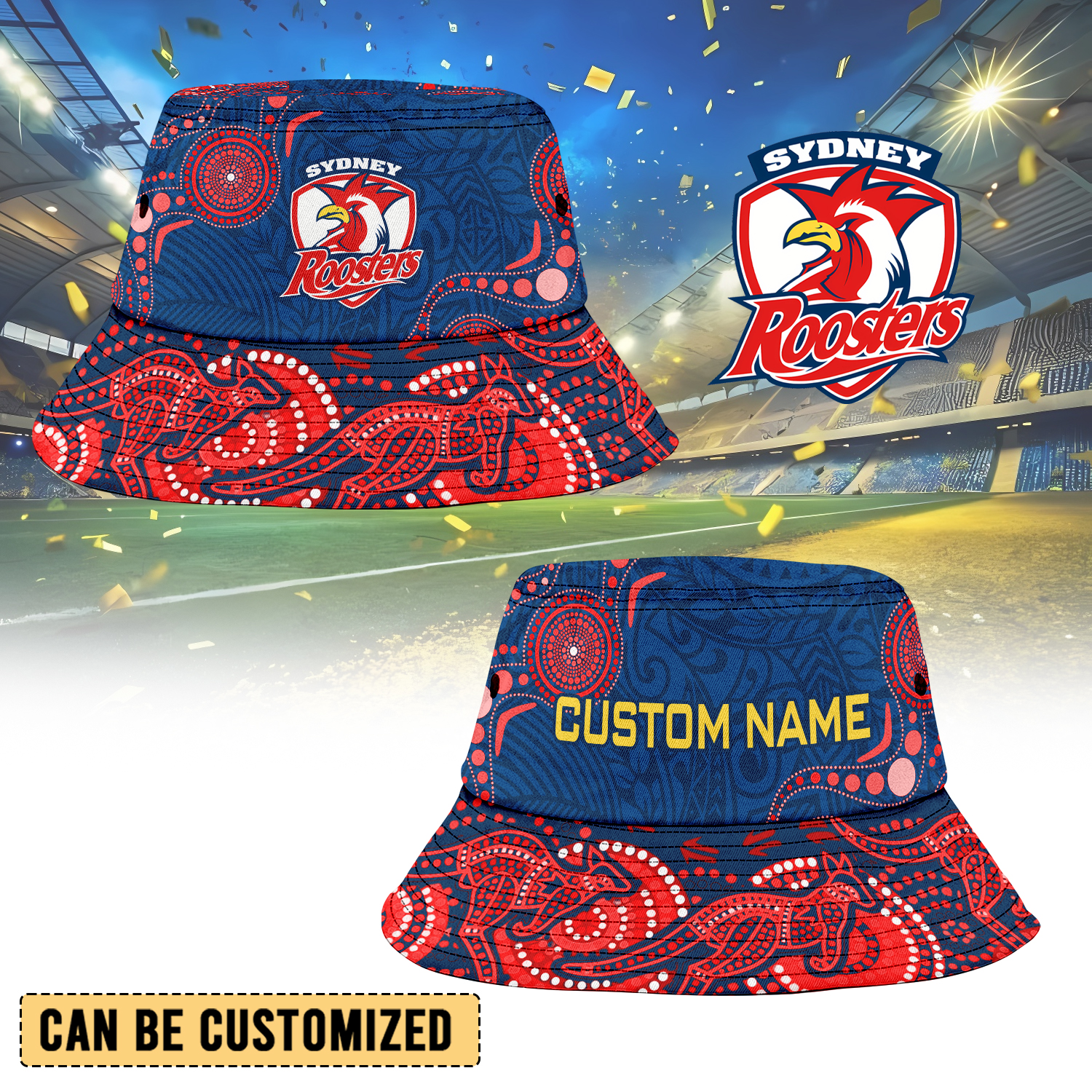 Auspiritmerch Sydney Roosters Personalized Bucket Hat Gift For Fans