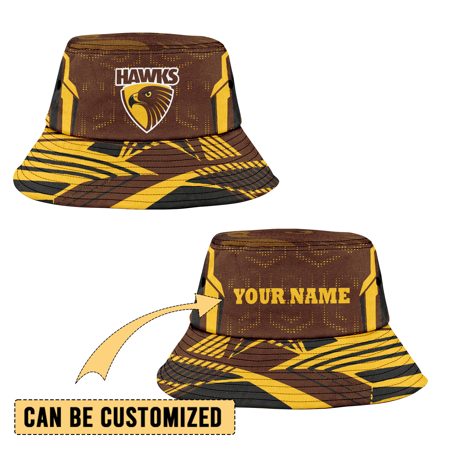 Auspiritmerch Hawthorn Hawks Sports Personalized Bucket Hat Gift For Fans