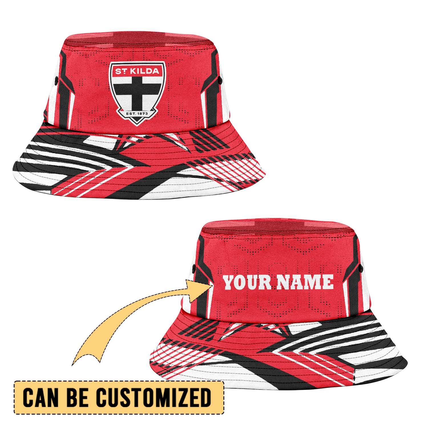 Auspiritmerch St Kilda Saints Sports Personalized Bucket Hat Gift For Fans