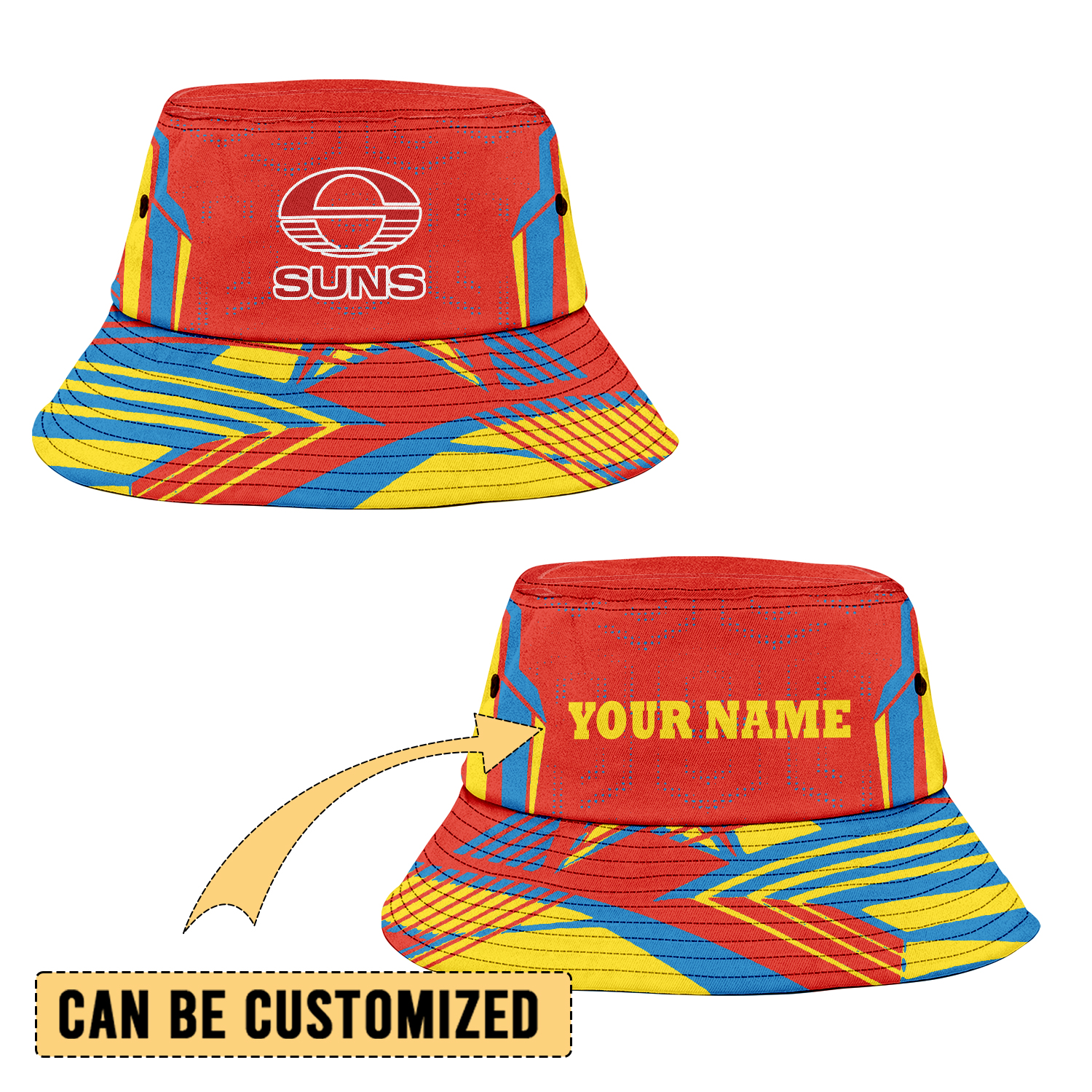 Auspiritmerch Gold Coast Suns Sports Personalized Bucket Hat Gift For Fans