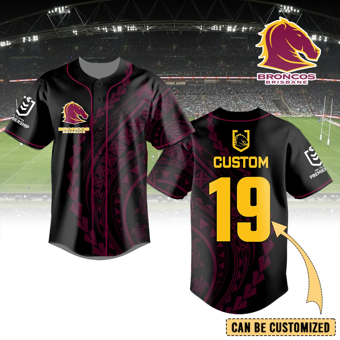 Auspiritmerch Brisbane Broncos Personalized Baseball Jersey Gifts For Fans