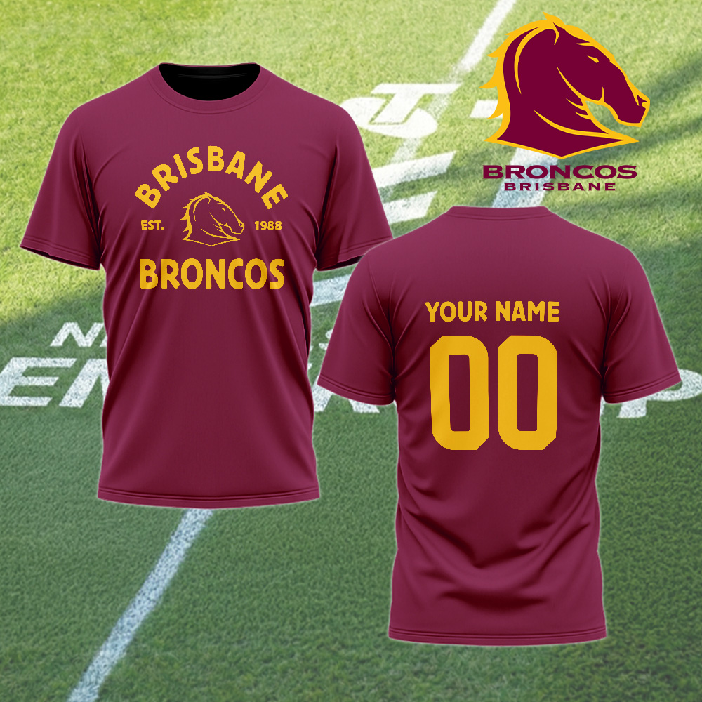 Auspiritmerch Brisbane Broncos Personalized T Shirt Gift For Fans