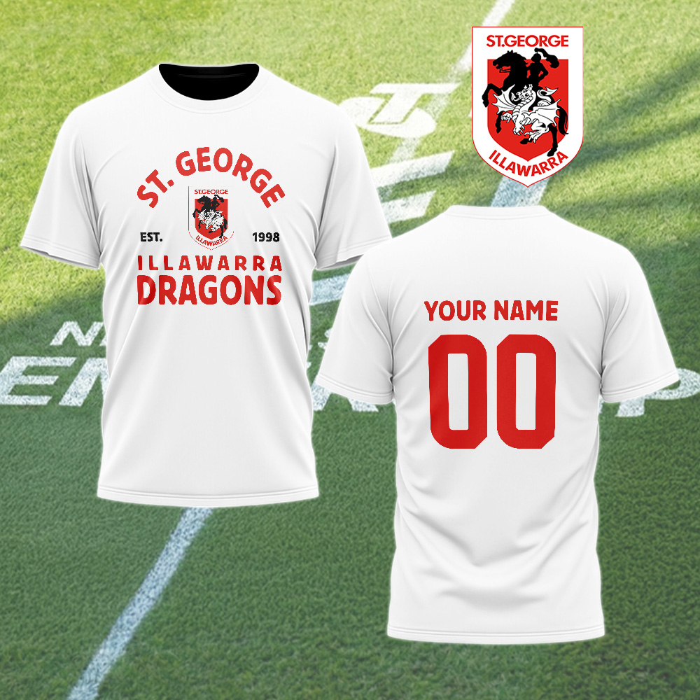Auspiritmerch St. George Illawarra Dragons Personalized T Shirt Gift For Fans