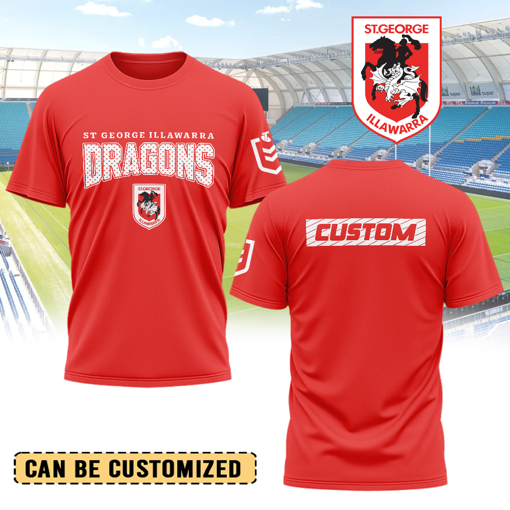 Auspiritmerch St. George Illawarra Dragons Personalized T Shirt Gift For Fans