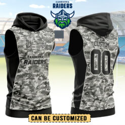 Auspiritmerch Canberra Raiders Personalized Hooded Tank Top Gift For Fans - Gray
