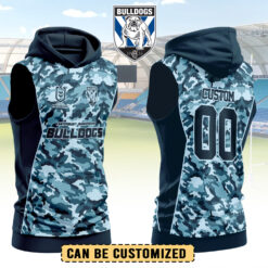 Auspiritmerch Canterbury-Bankstown Bulldogs Personalized Hooded Tank Top Gift For Fans - Blue