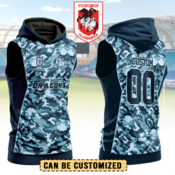 Auspiritmerch St. George Illawarra Dragons Personalized Hooded Tank Top Gift For Fans - Blue