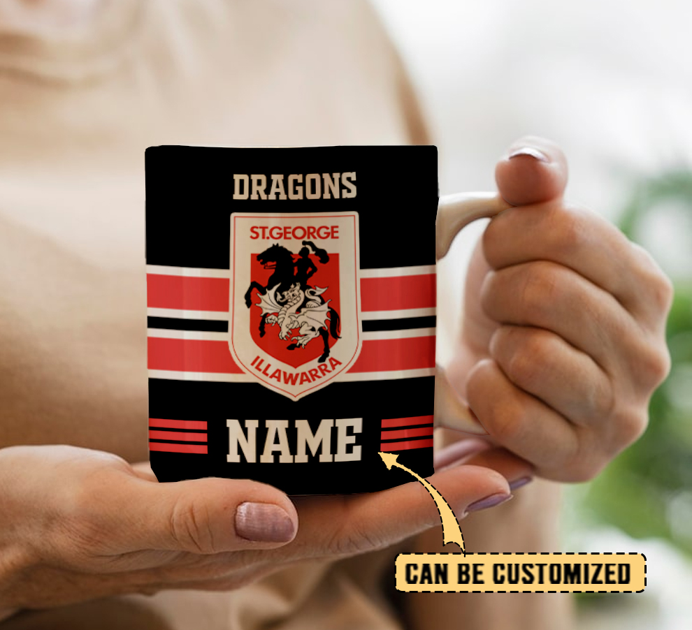 Auspiritmerch St. George Illawarra Dragons Personalized Mug Gift For Fans