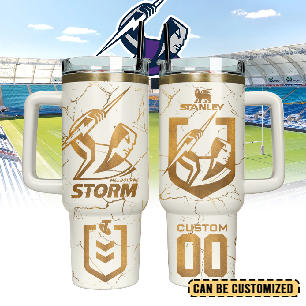 Auspiritmerch Melbourne Storm Custom Stanley Quencher 40oz Stainless Steel Tumbler With Handle - Style2