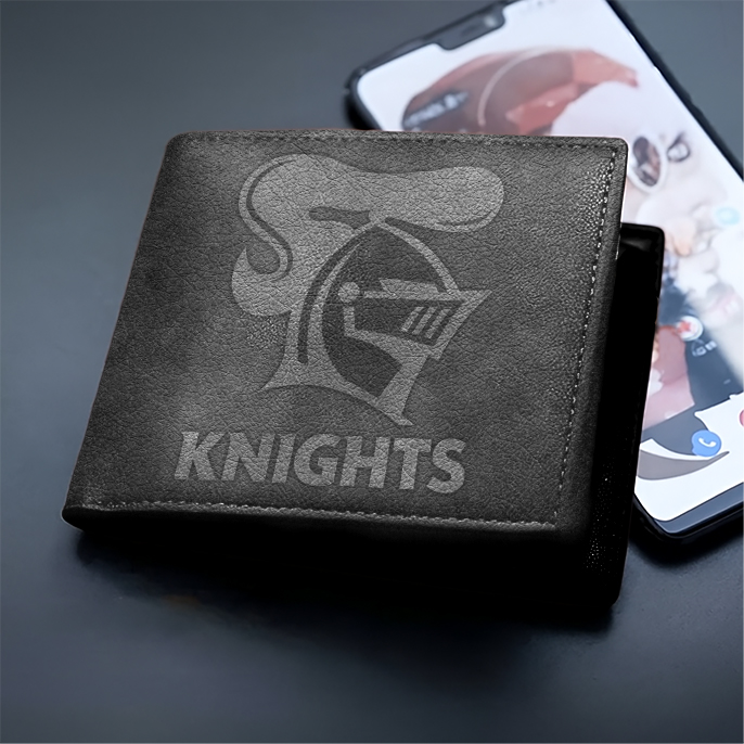 Auspiritmerch Newcastle Knights Personalized Leather Wallet Gift For Fans