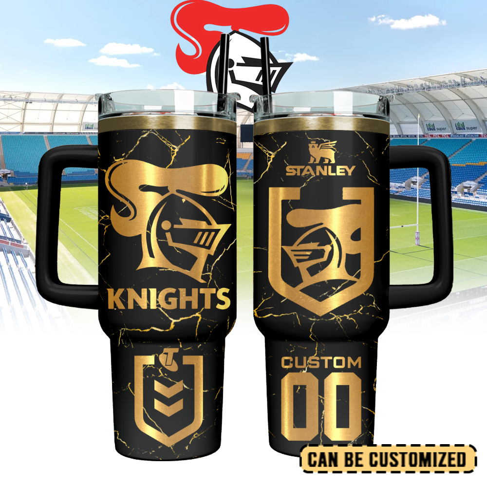 Auspiritmerch Newcastle Knights Custom Stanley Quencher 40oz Stainless Steel Tumbler With Handle