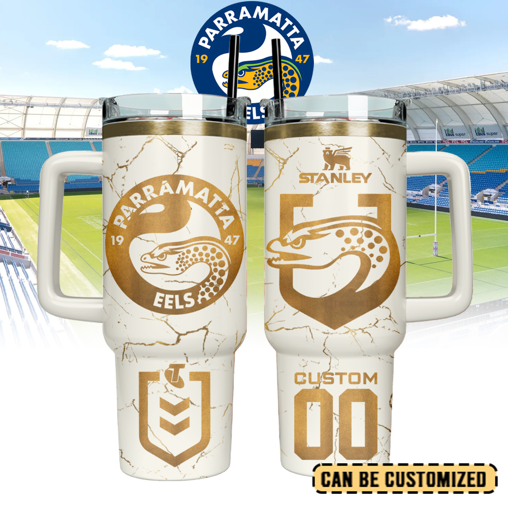 Auspiritmerch Parramatta Eels Custom Stanley Quencher 40oz Stainless Steel Tumbler With Handle - Style2
