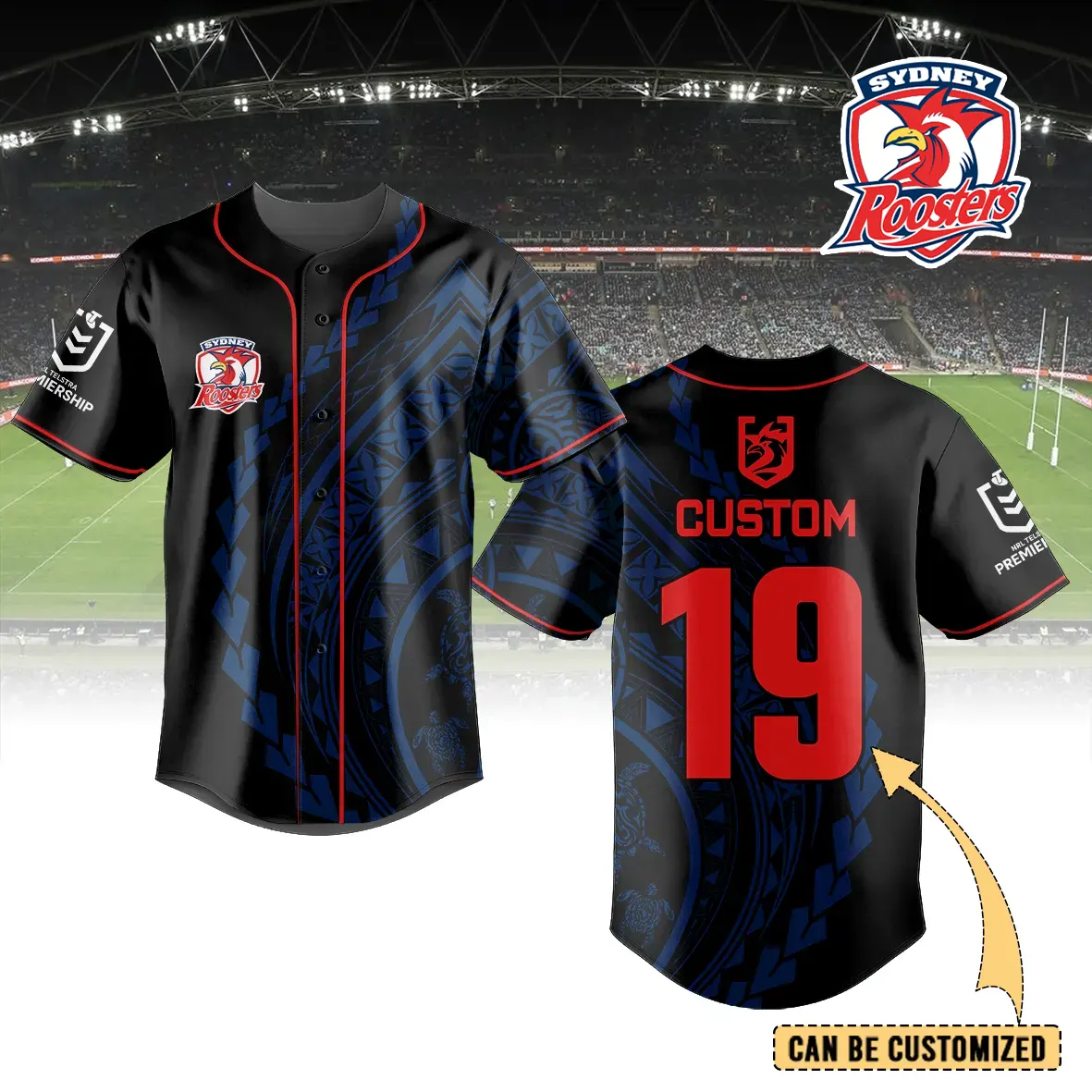Auspiritmerch Sydney Roosters Personalized Baseball Jersey Gifts For Fans