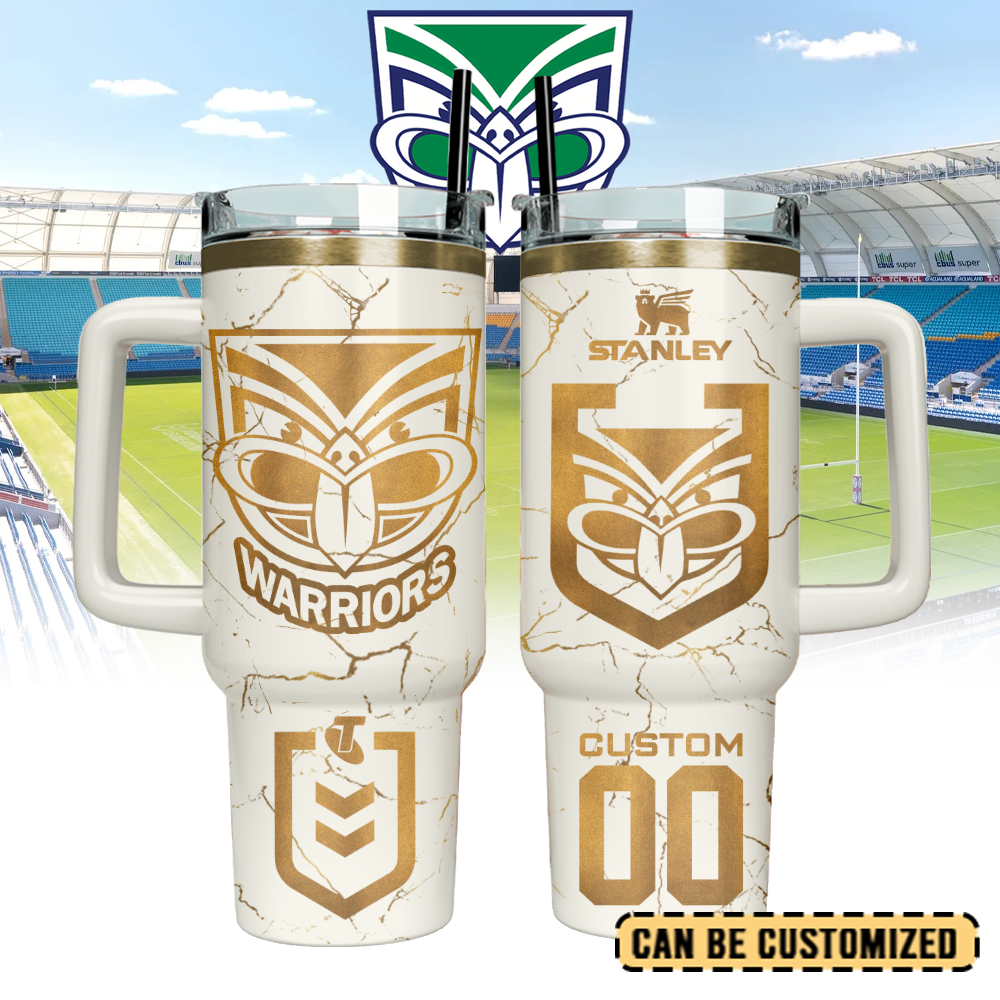 Auspiritmerch New Zealand Warriors Custom Stanley Quencher 40oz Stainless Steel Tumbler With Handle - Style2