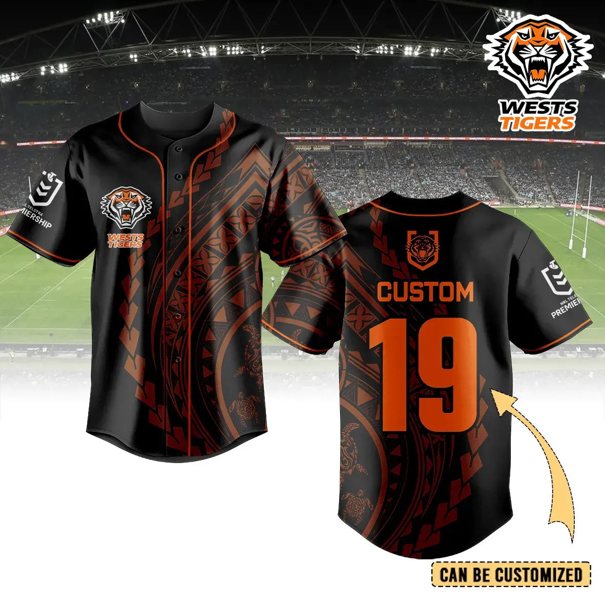 Auspiritmerch Wests Tigers Personalized Baseball Jersey Gifts For Fans