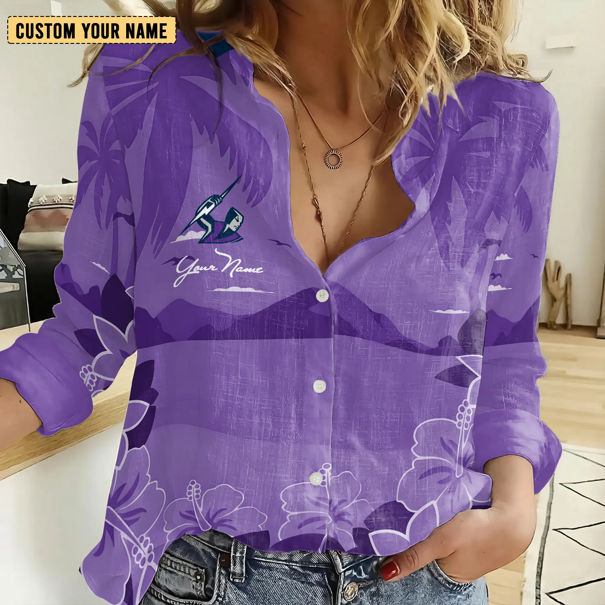 Auspiritmerch Melbourne Storm Personalized Women's Casual Shirt Gift For Fans