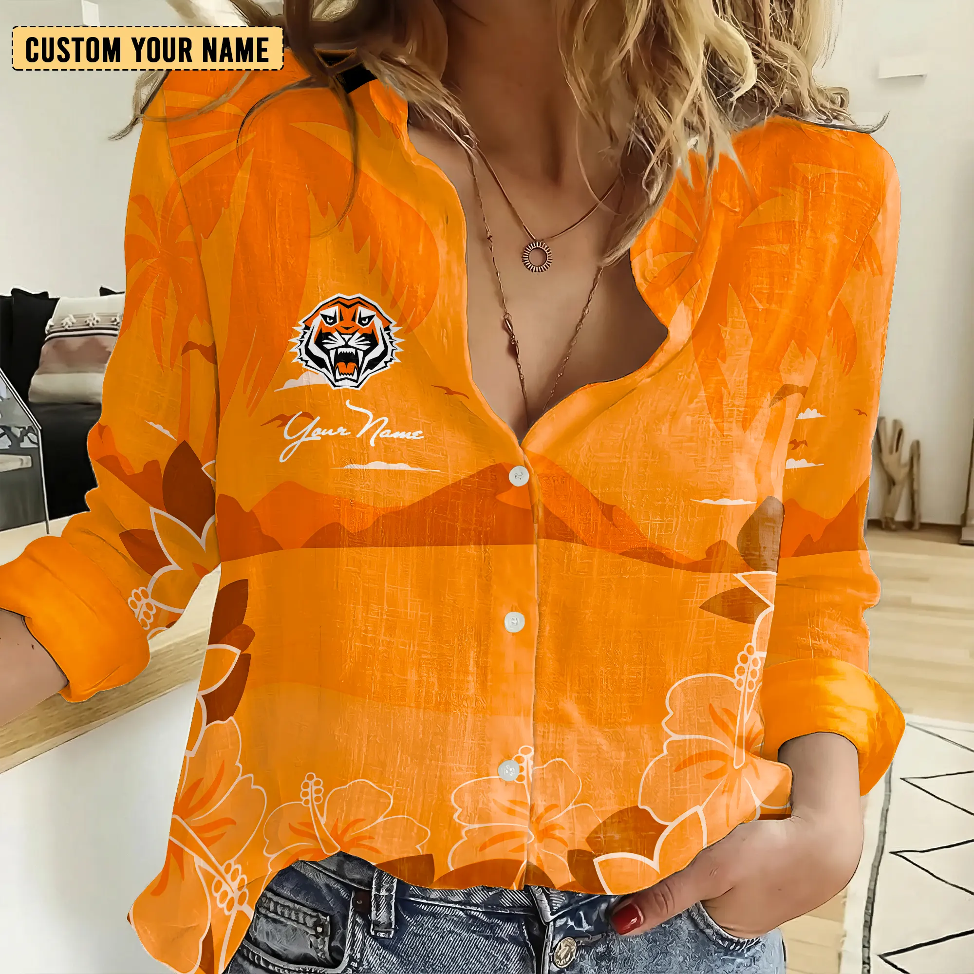 Auspiritmerch Wests Tigers Personalized Women's Casual Shirt Gift For Fans