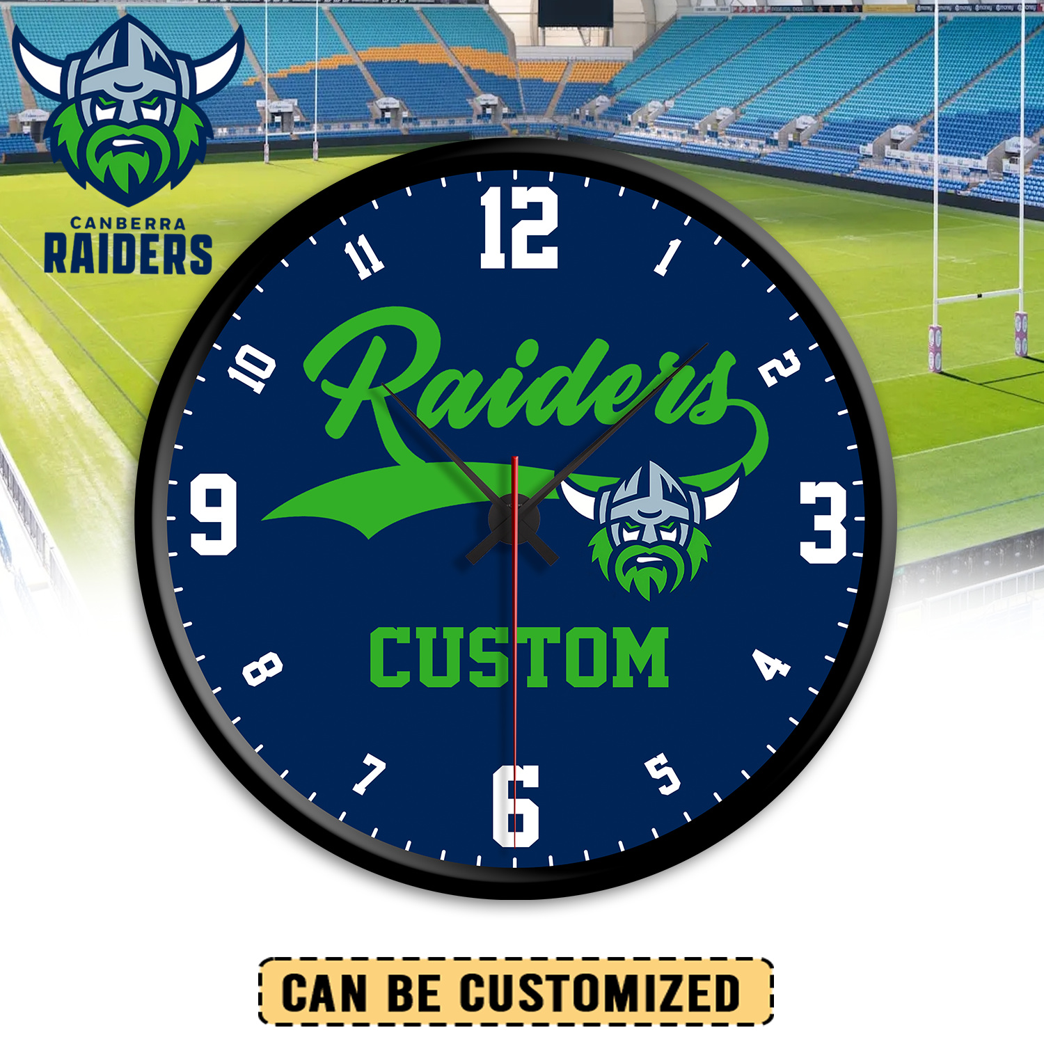 Auspiritmerch Canberra Raiders Personalized Wall Clock For Home Gifts For Fans