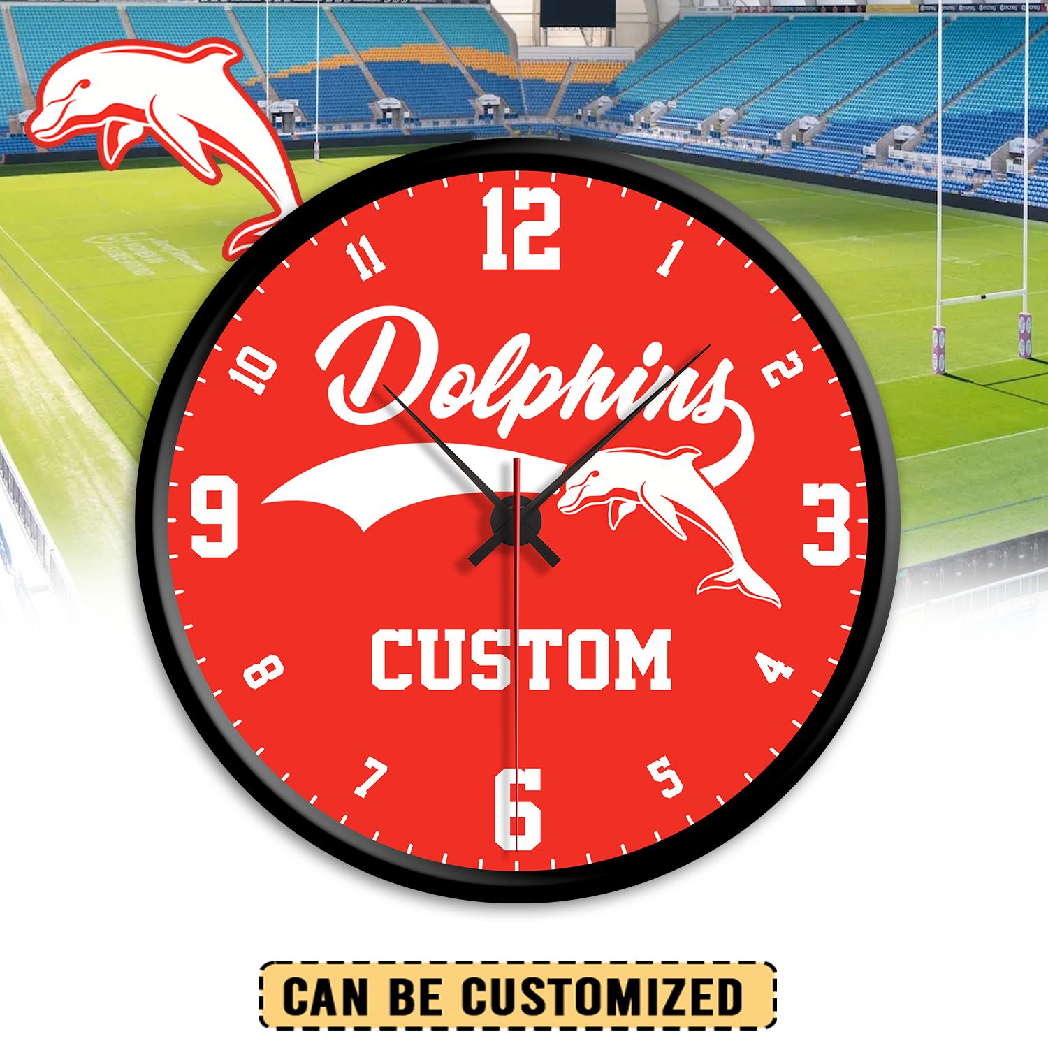 Auspiritmerch Dolphins Personalized Wall Clock For Home Gifts For Fans