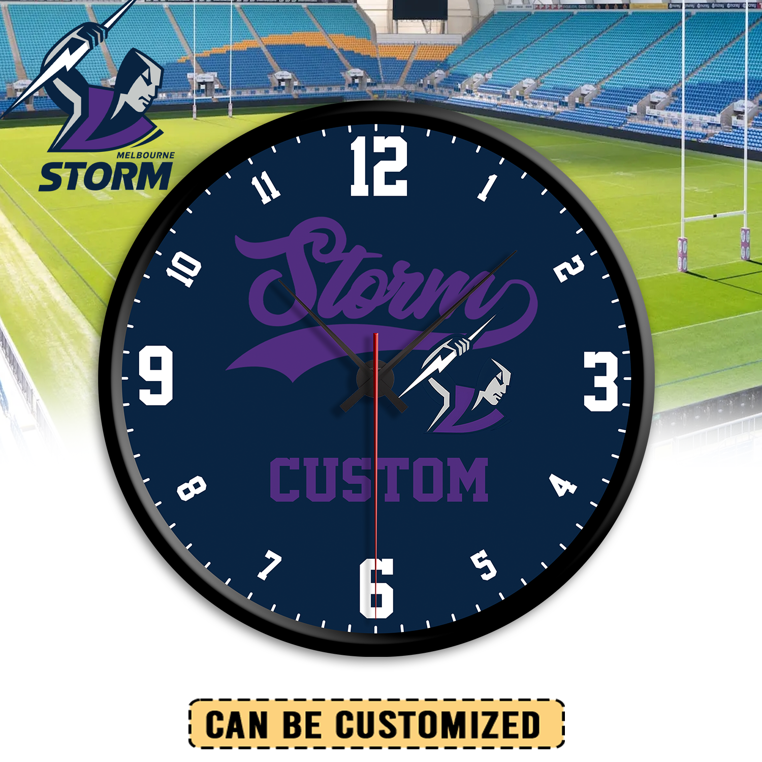 Auspiritmerch Melbourne Storm Personalized Wall Clock For Home Gifts For Fans