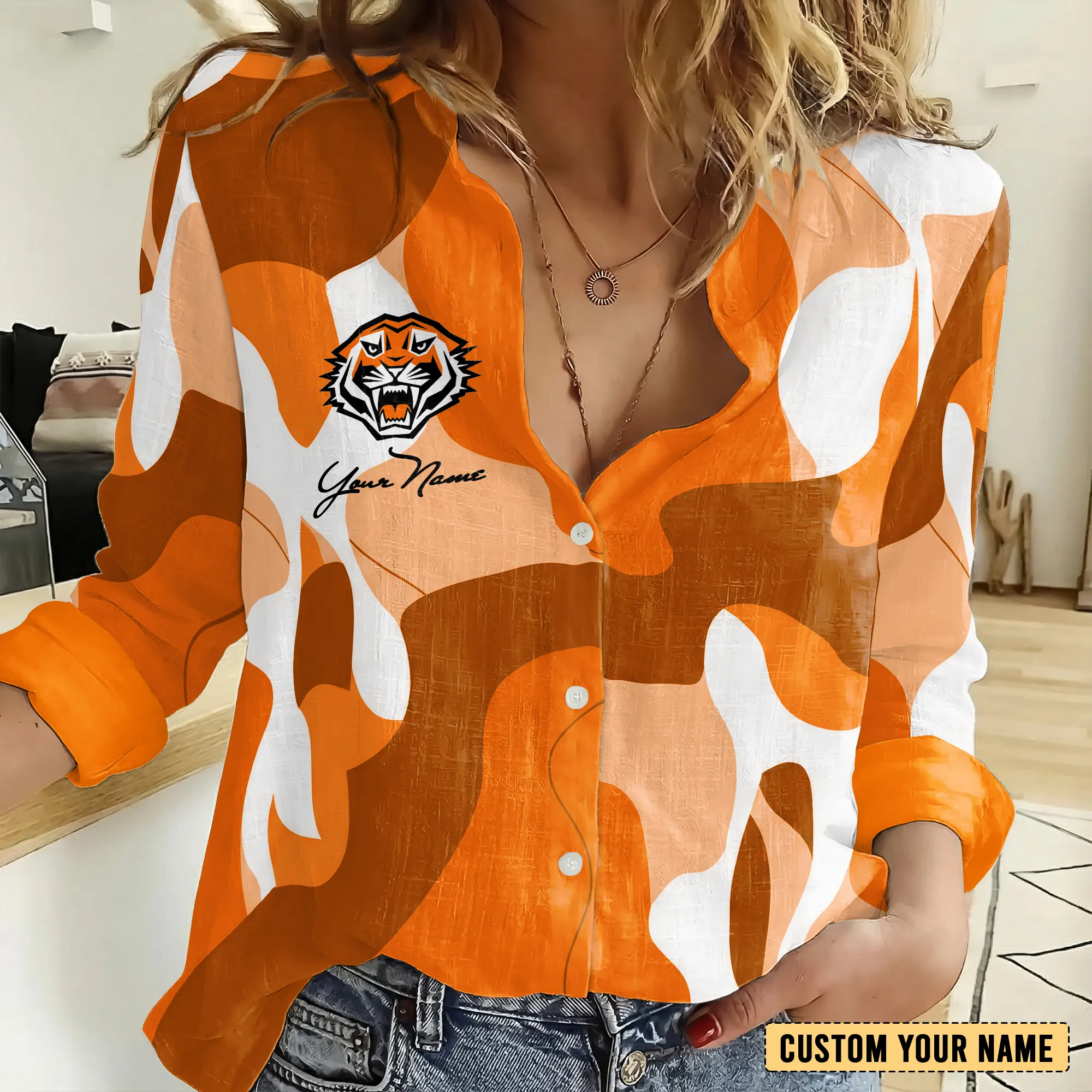 Auspiritmerch Wests Tigers Personalized Women's Casual Shirt Gift For Fans