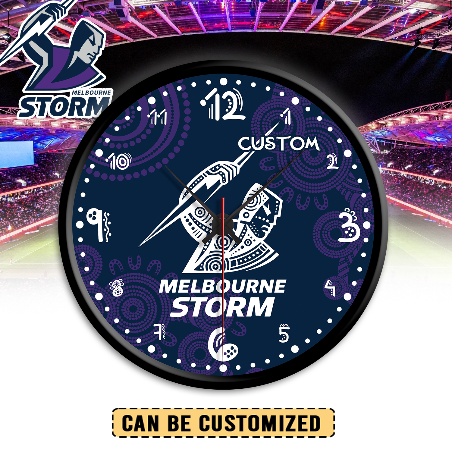 Auspiritmerch Melbourne Storm Personalized Wall Clock For Home Gifts For Fans