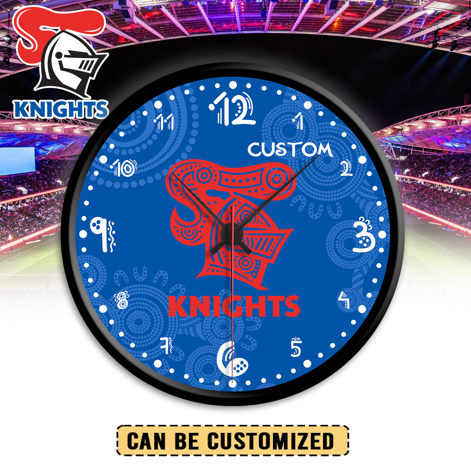 Auspiritmerch Newcastle Knights Personalized Wall Clock For Home Gifts For Fans