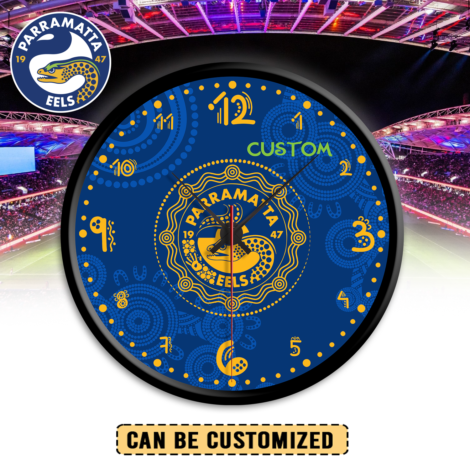 Auspiritmerch Parramatta Eels Personalized Wall Clock For Home Gifts For Fans
