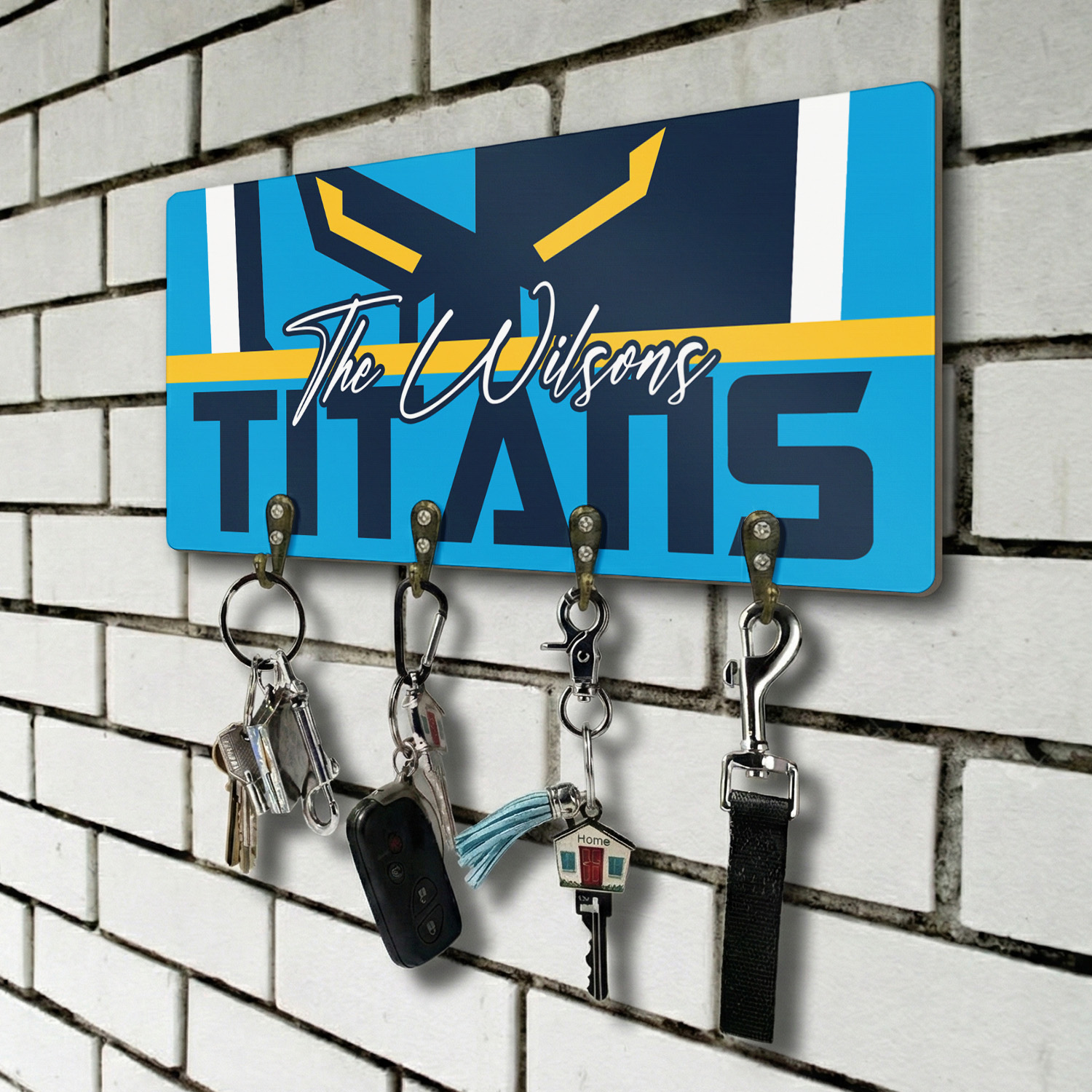 Auspiritmerch Gold Coast Titans Personalized Key Holder Gifts For Fans