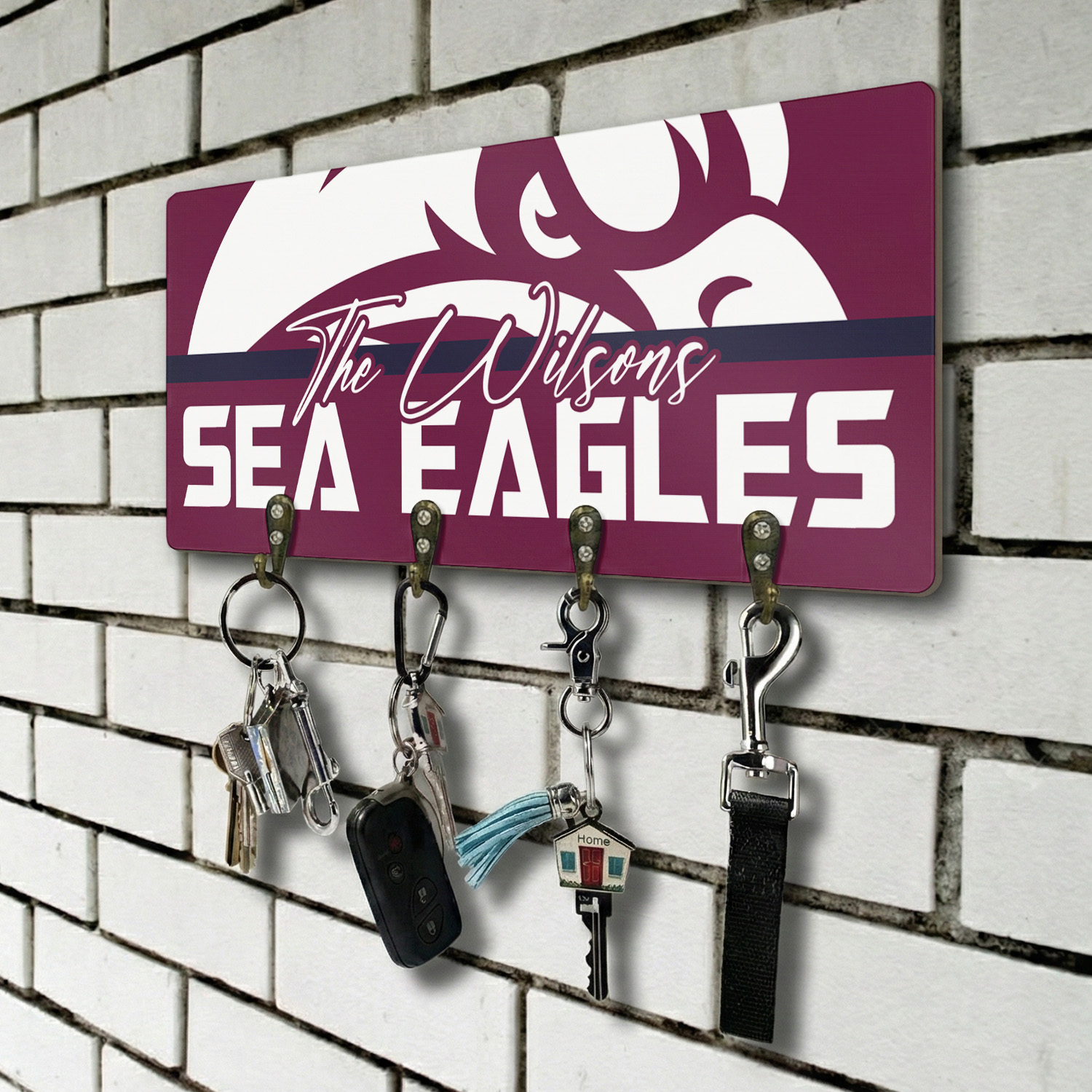 Auspiritmerch Manly Warringah Sea Eagles Personalized Key Holder Gifts For Fans
