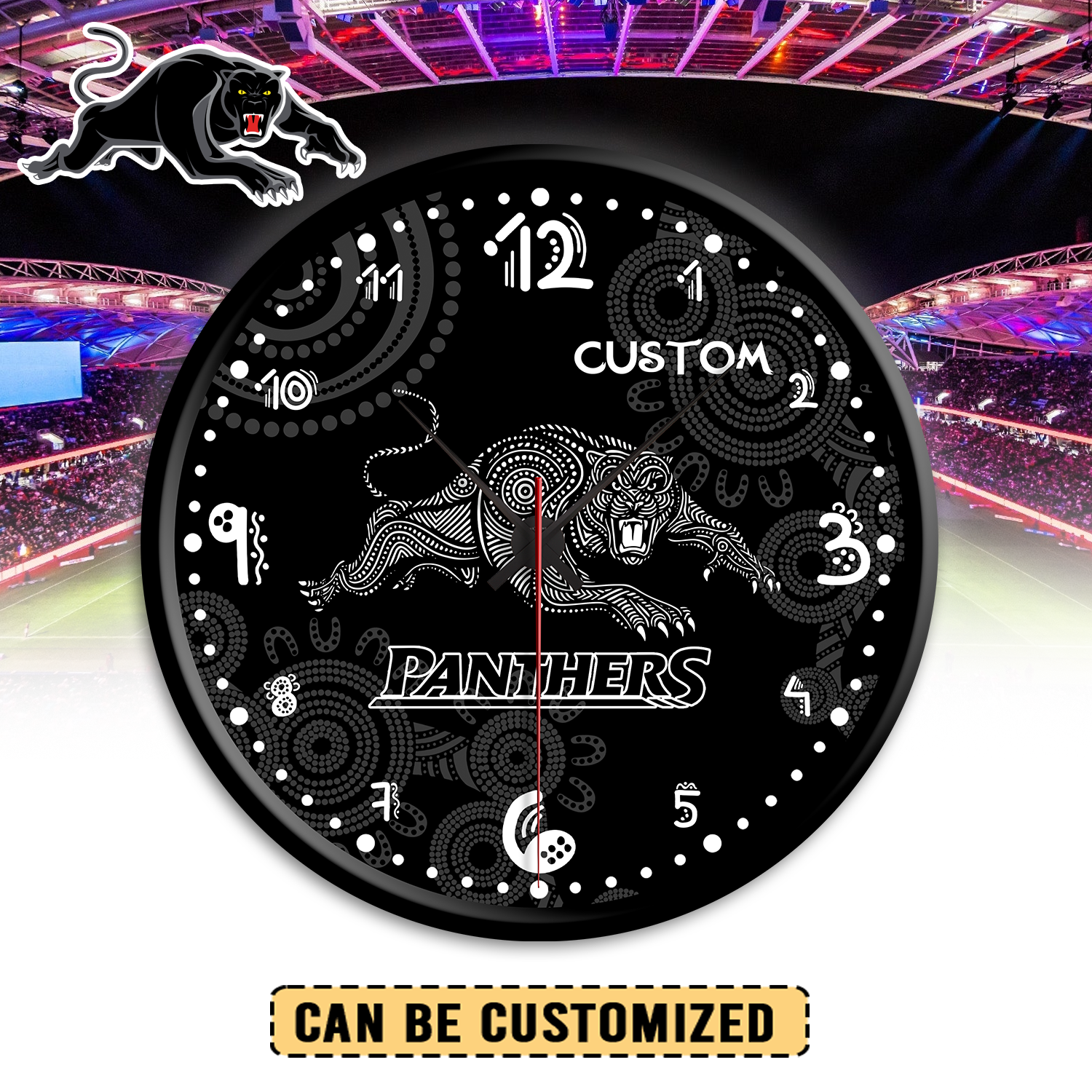 Auspiritmerch Penrith Panthers Personalized Wall Clock For Home Gifts For Fans