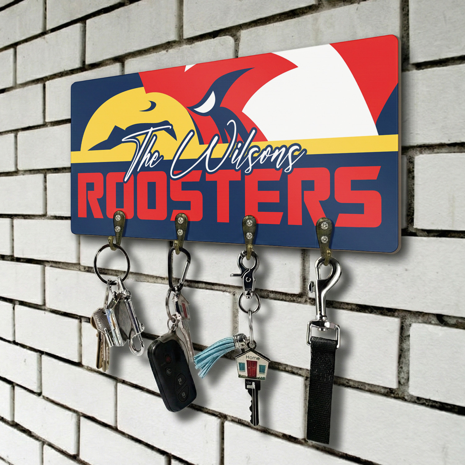 Auspiritmerch Sydney Roosters Personalized Key Holder Gifts For Fans