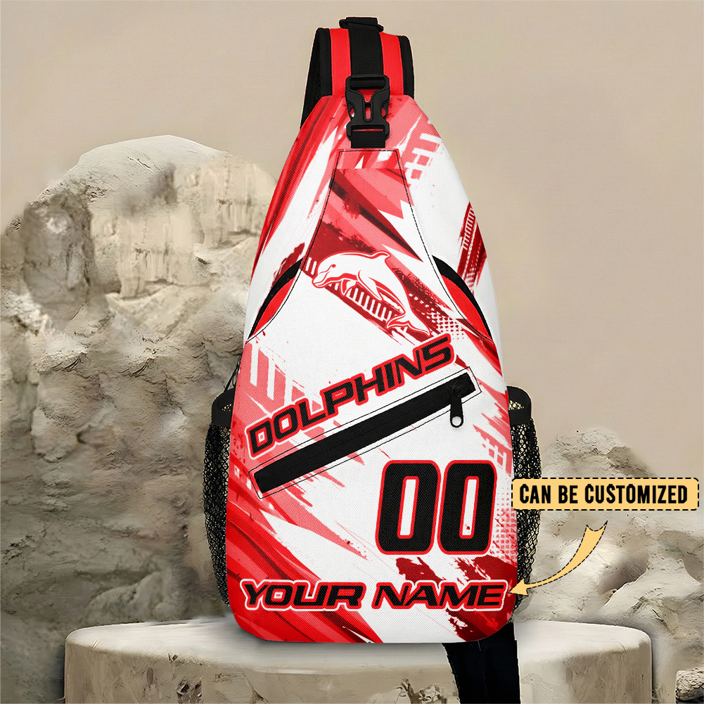 Auspiritmerch Dolphins Personalized Sling Bags Gift For Fans