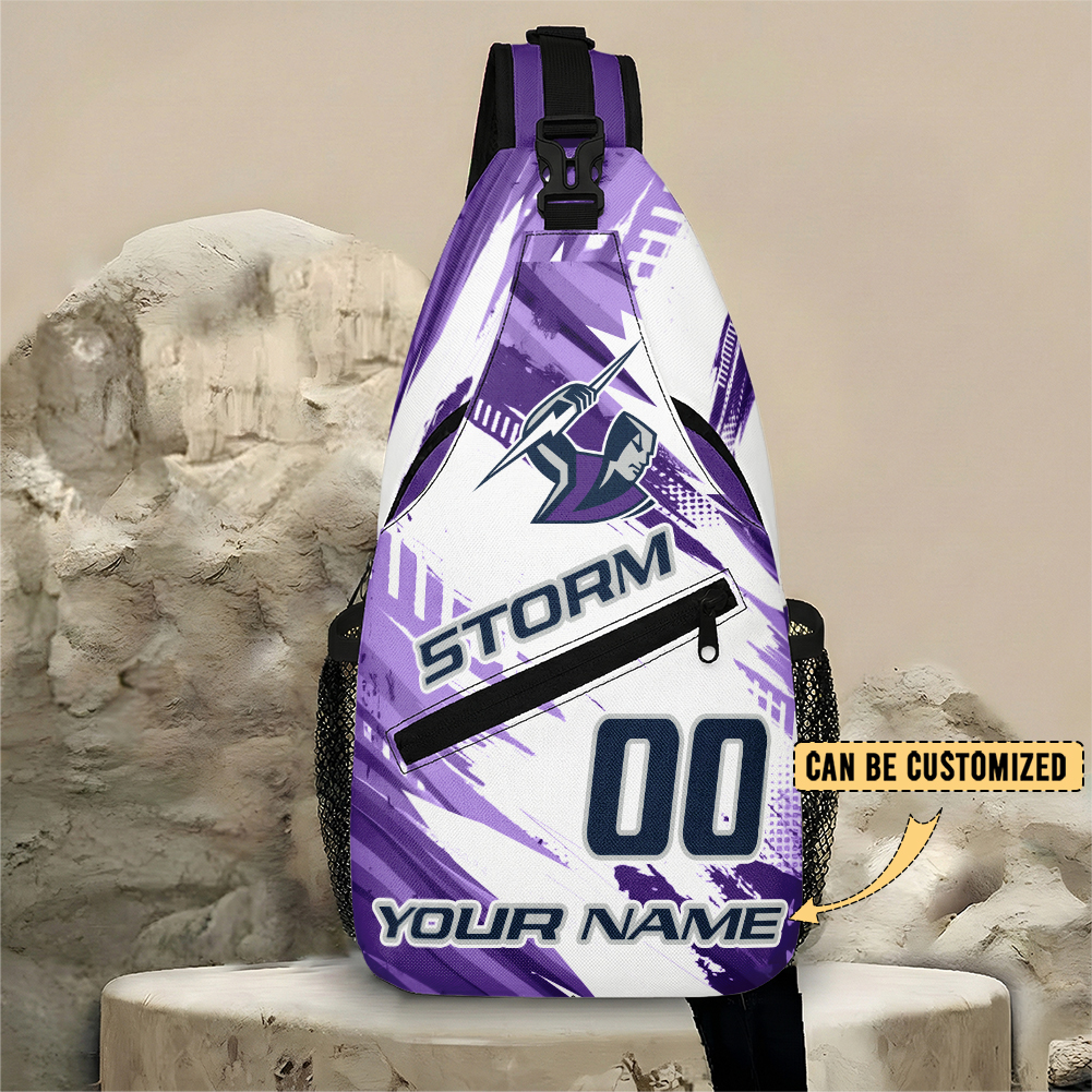 Auspiritmerch Melbourne Storm Personalized Sling Bags Gift For Fans