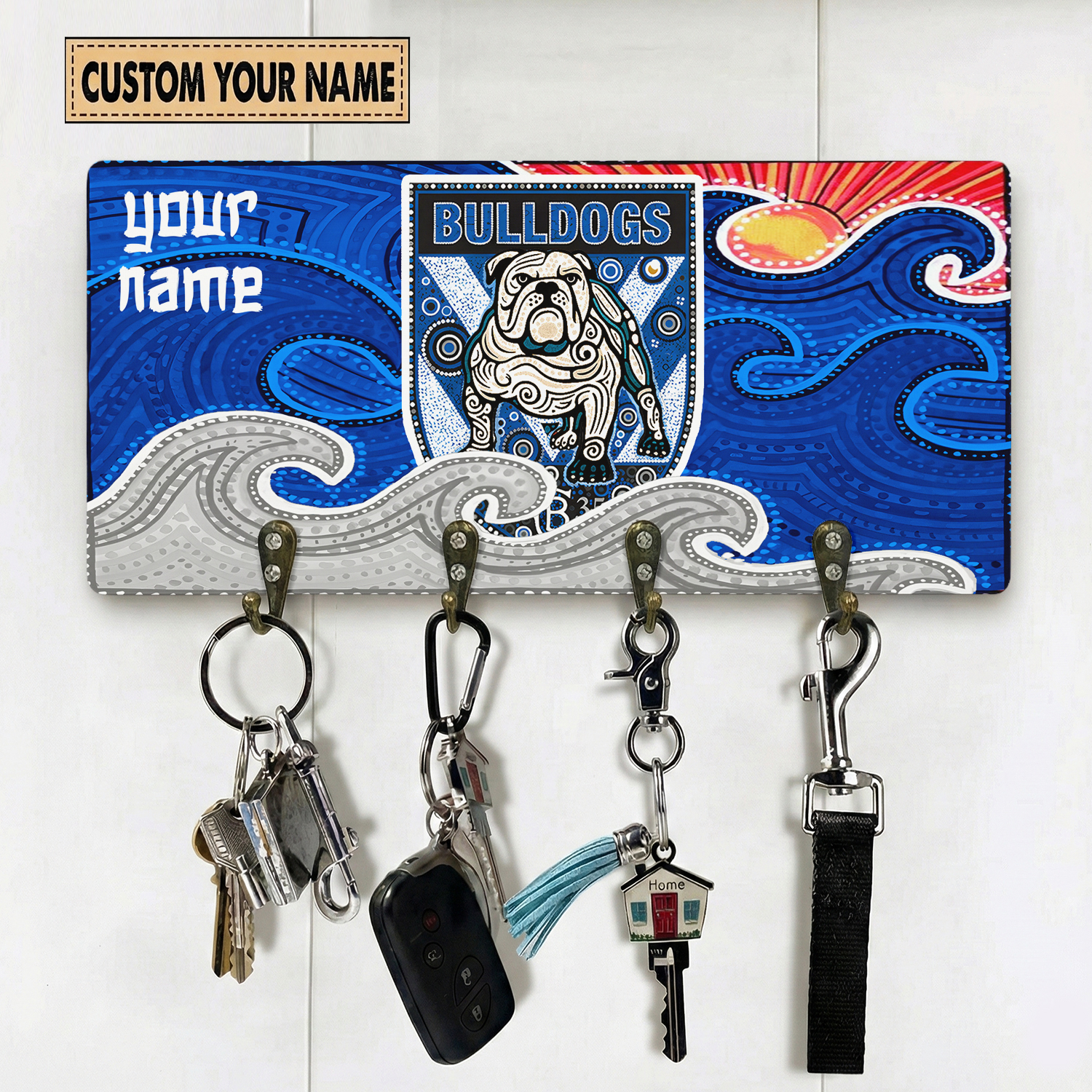 Auspiritmerch Canterbury-Bankstown Bulldogs Personalized Key Holder Gifts For Fans