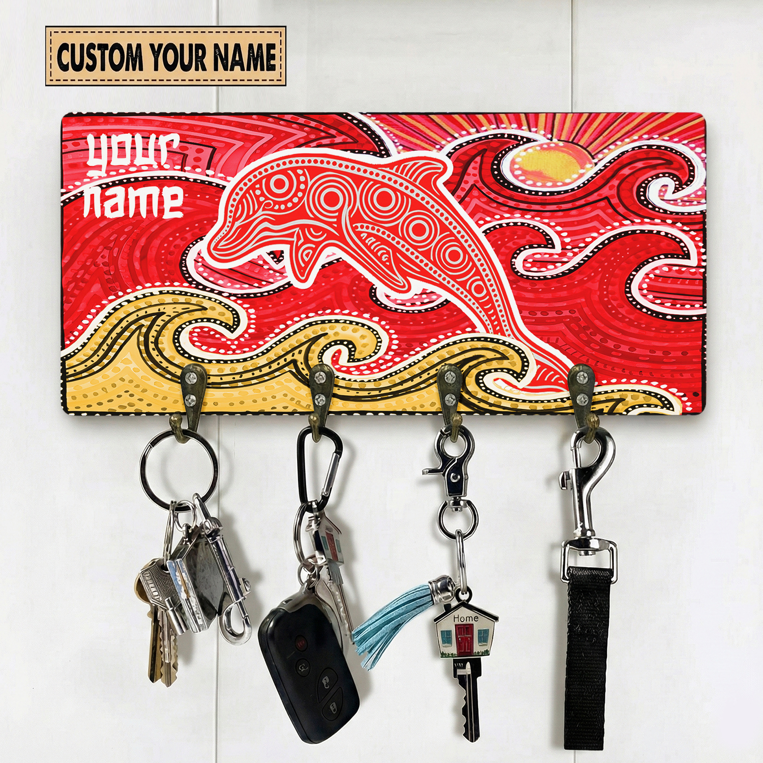 Auspiritmerch Dolphins Personalized Key Holder Gifts For Fans