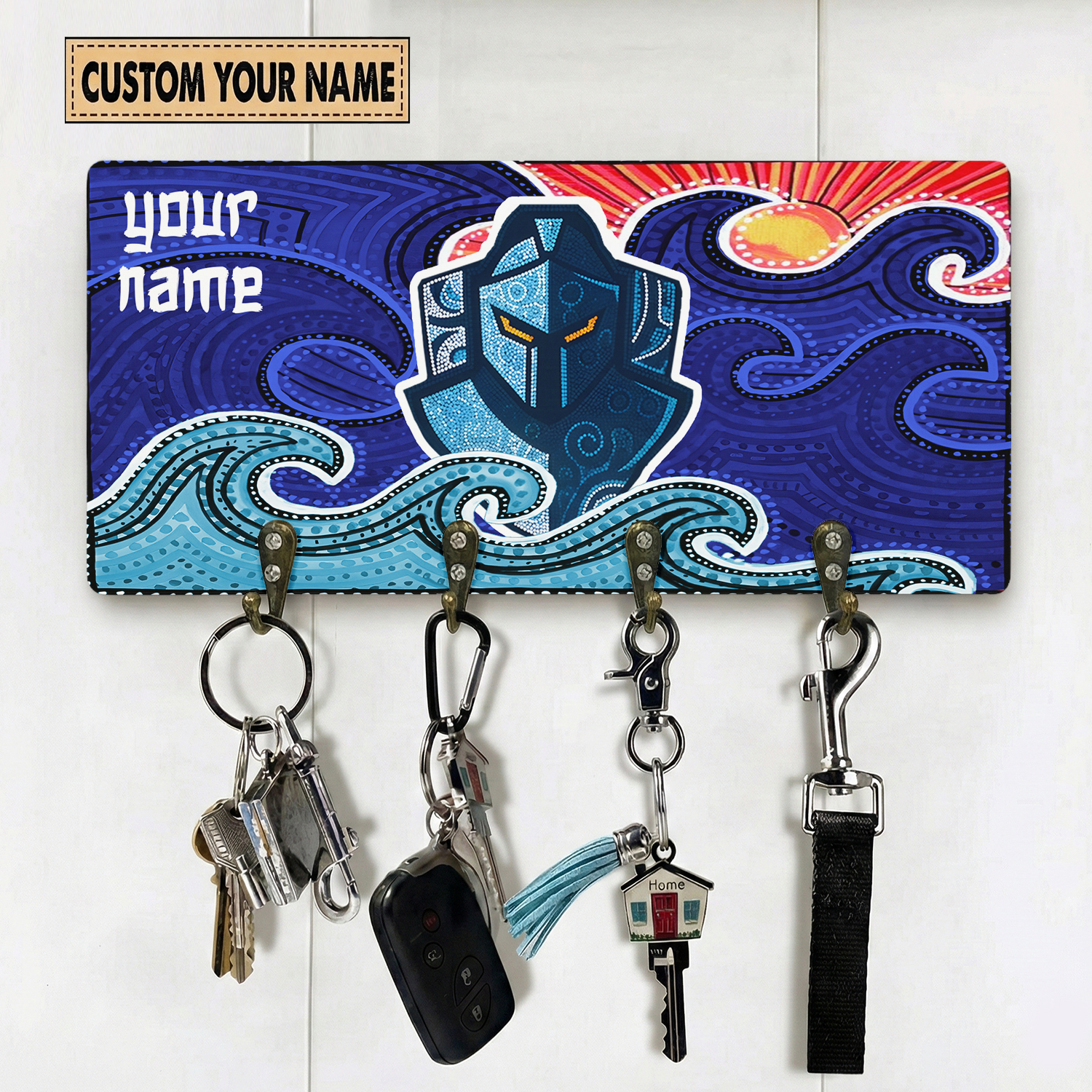 Auspiritmerch Gold Coast Titans Personalized Key Holder Gifts For Fans