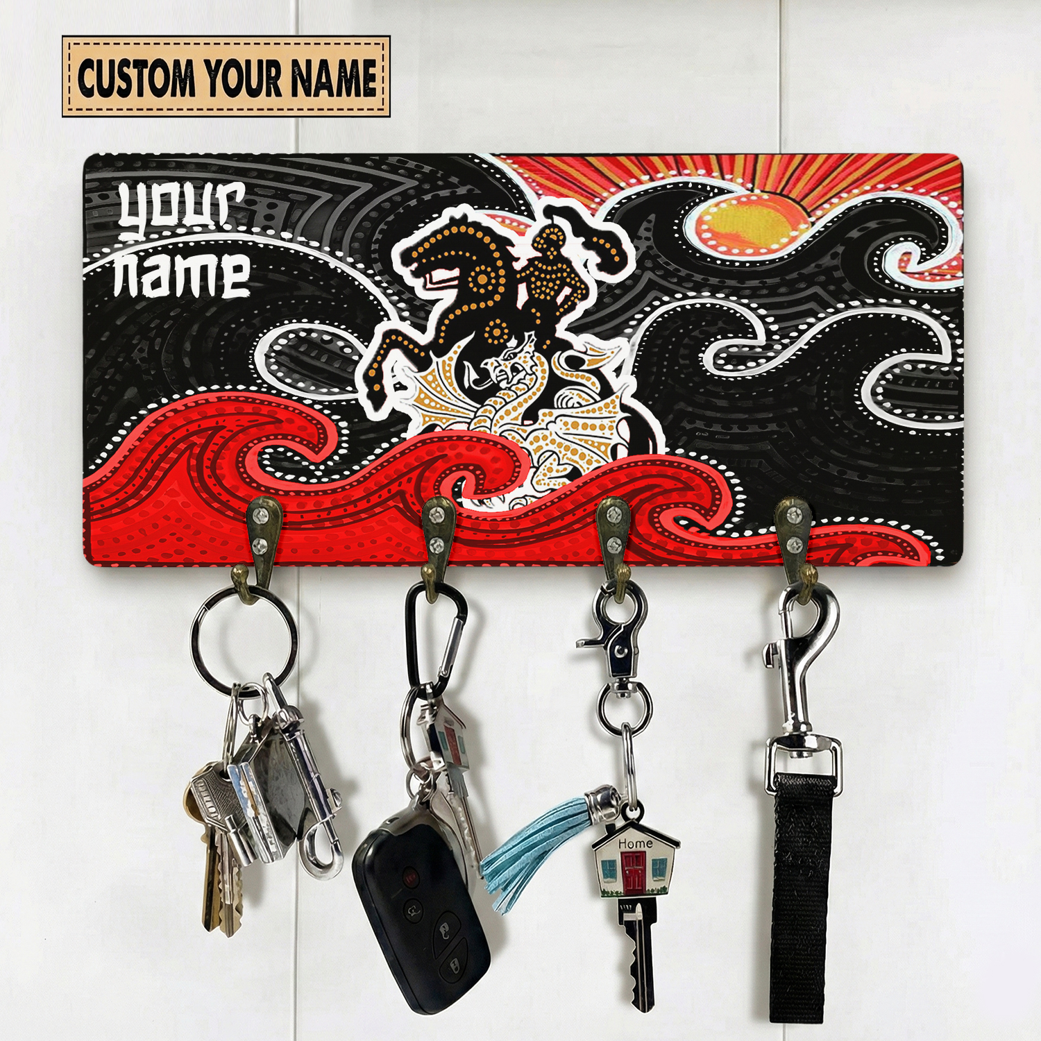Auspiritmerch St. George Illawarra Dragons Personalized Key Holder Gifts For Fans