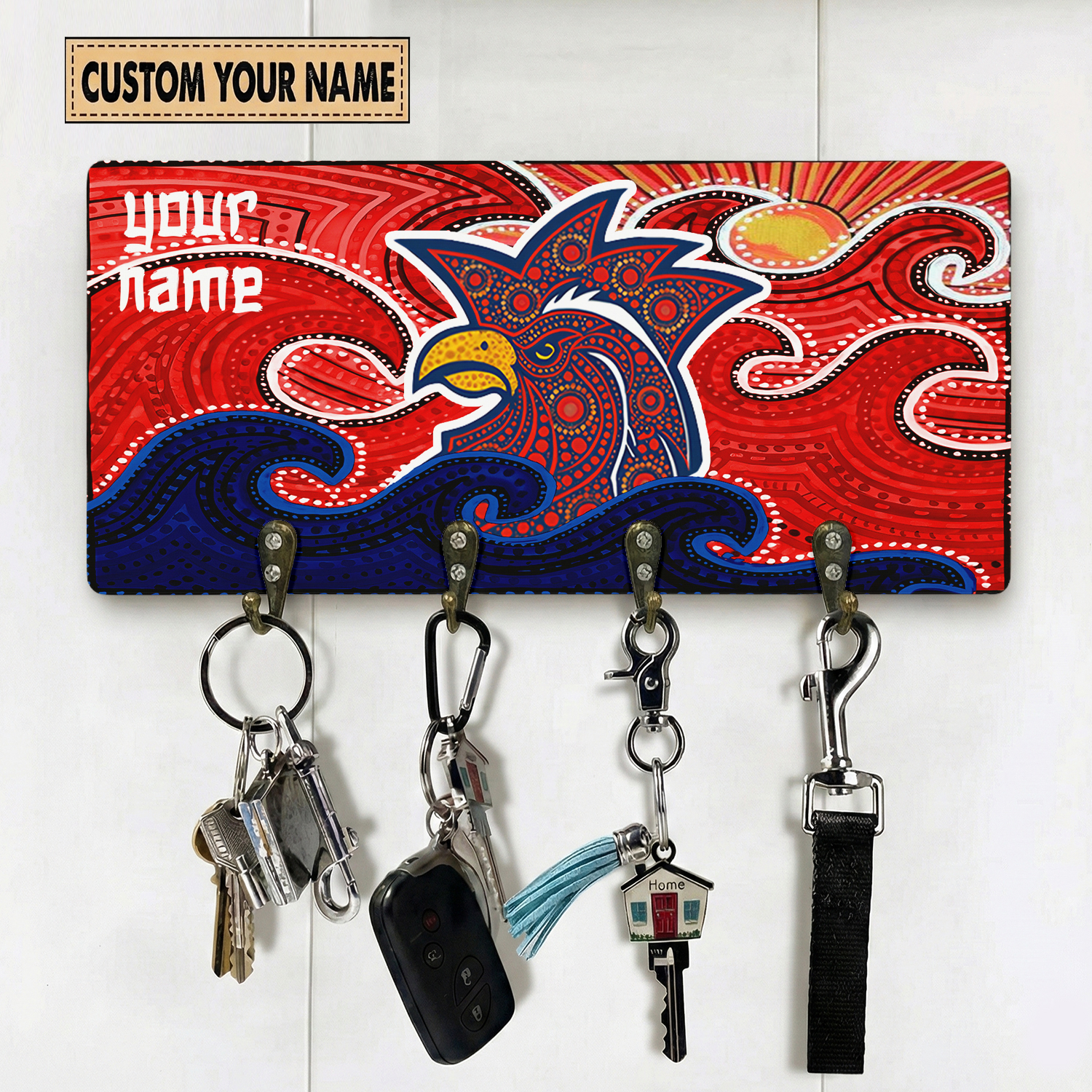 Auspiritmerch Sydney Roosters Personalized Key Holder Gifts For Fans