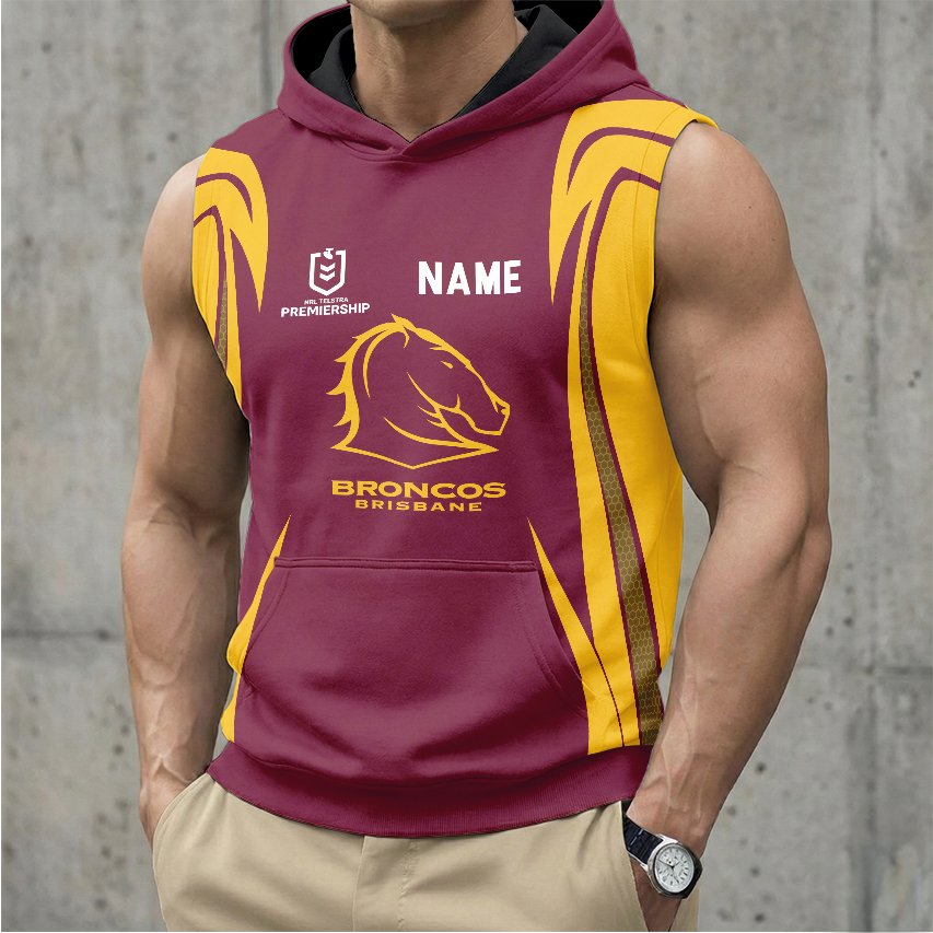 Auspiritmerch Brisbane Broncos Personalized Hooded Tank Top Gift For Fans