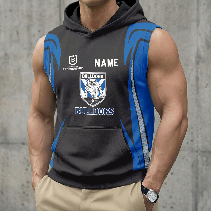 Auspiritmerch Canterbury-Bankstown Bulldogs Personalized Hooded Tank Top Gift For Fans