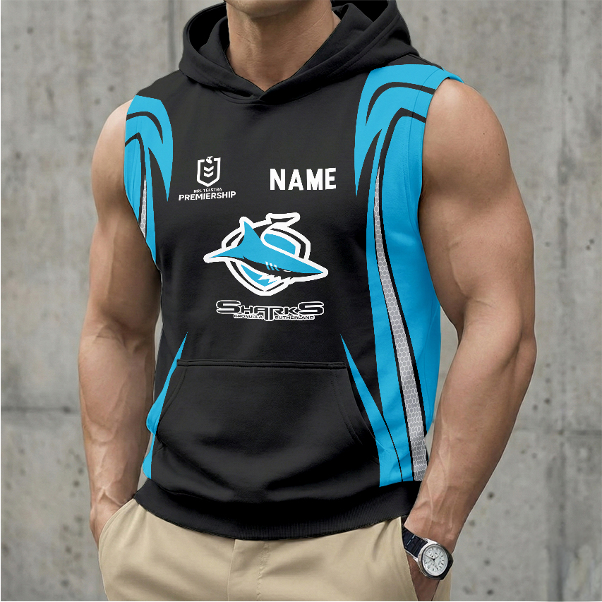Auspiritmerch Cronulla-Sutherland Sharks Personalized Hooded Tank Top Gift For Fans