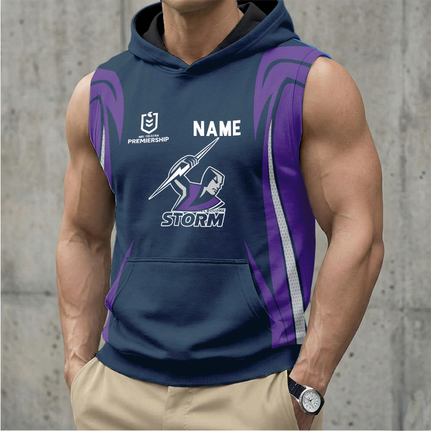 Auspiritmerch Melbourne Storm Personalized Hooded Tank Top Gift For Fans