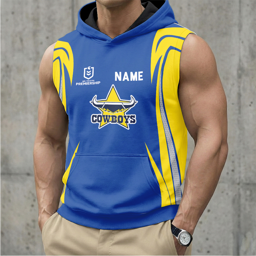 Auspiritmerch North Queensland Cowboys Personalized Hooded Tank Top Gift For Fans