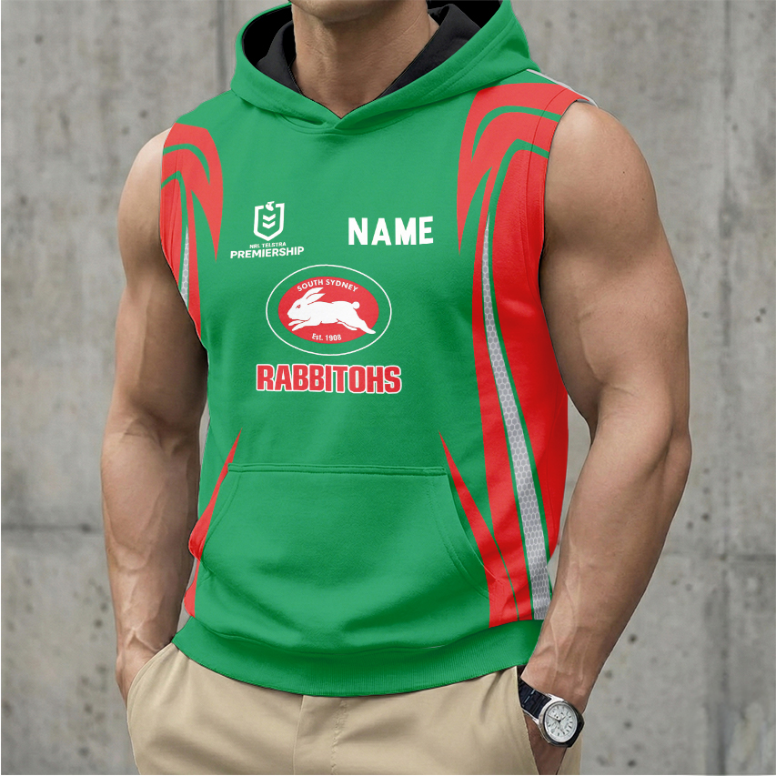 Auspiritmerch South Sydney Rabbitohs Personalized Hooded Tank Top Gift For Fans