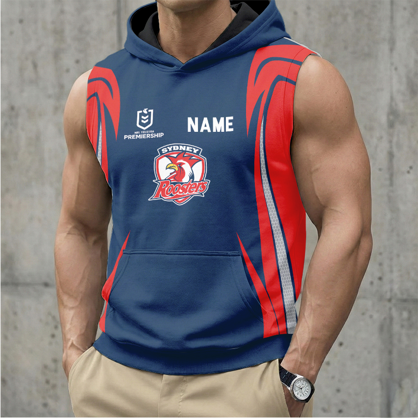 Auspiritmerch Sydney Roosters Personalized Hooded Tank Top Gift For Fans