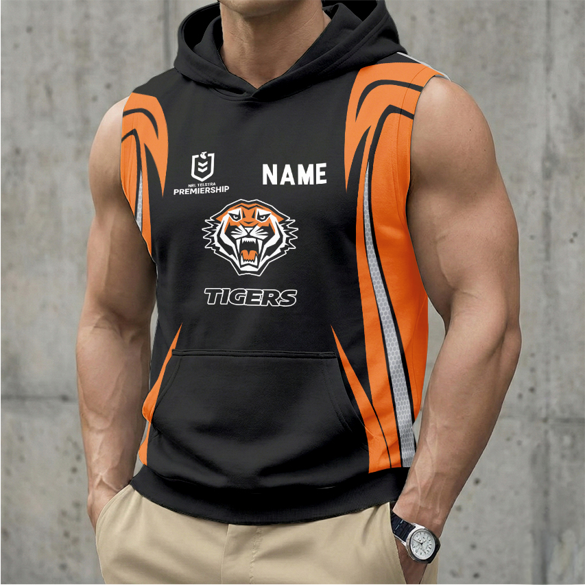 Auspiritmerch Wests Tigers Personalized Hooded Tank Top Gift For Fans
