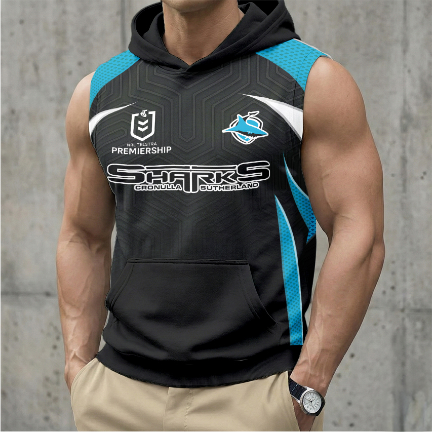 Auspiritmerch Cronulla-Sutherland Sharks Personalized Hooded Tank Top Gift For Fans