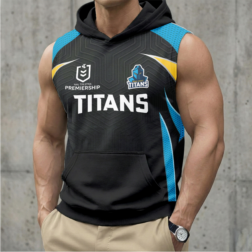 Auspiritmerch Gold Coast Titans Personalized Hooded Tank Top Gift For Fans