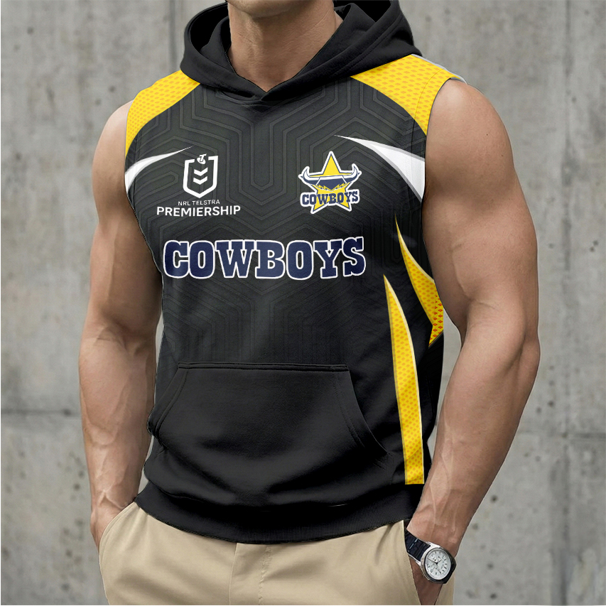 Auspiritmerch North Queensland Cowboys Personalized Hooded Tank Top Gift For Fans